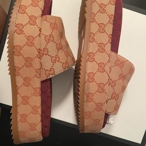Womens Gucci Angelina platform sandals size 38